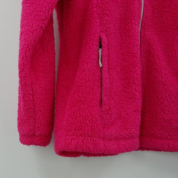 THE NORTH FACE Girl's Pink Fleece Full Zip Jacket L 14 / 16 Front & Back Logo - Picture 3 of 9